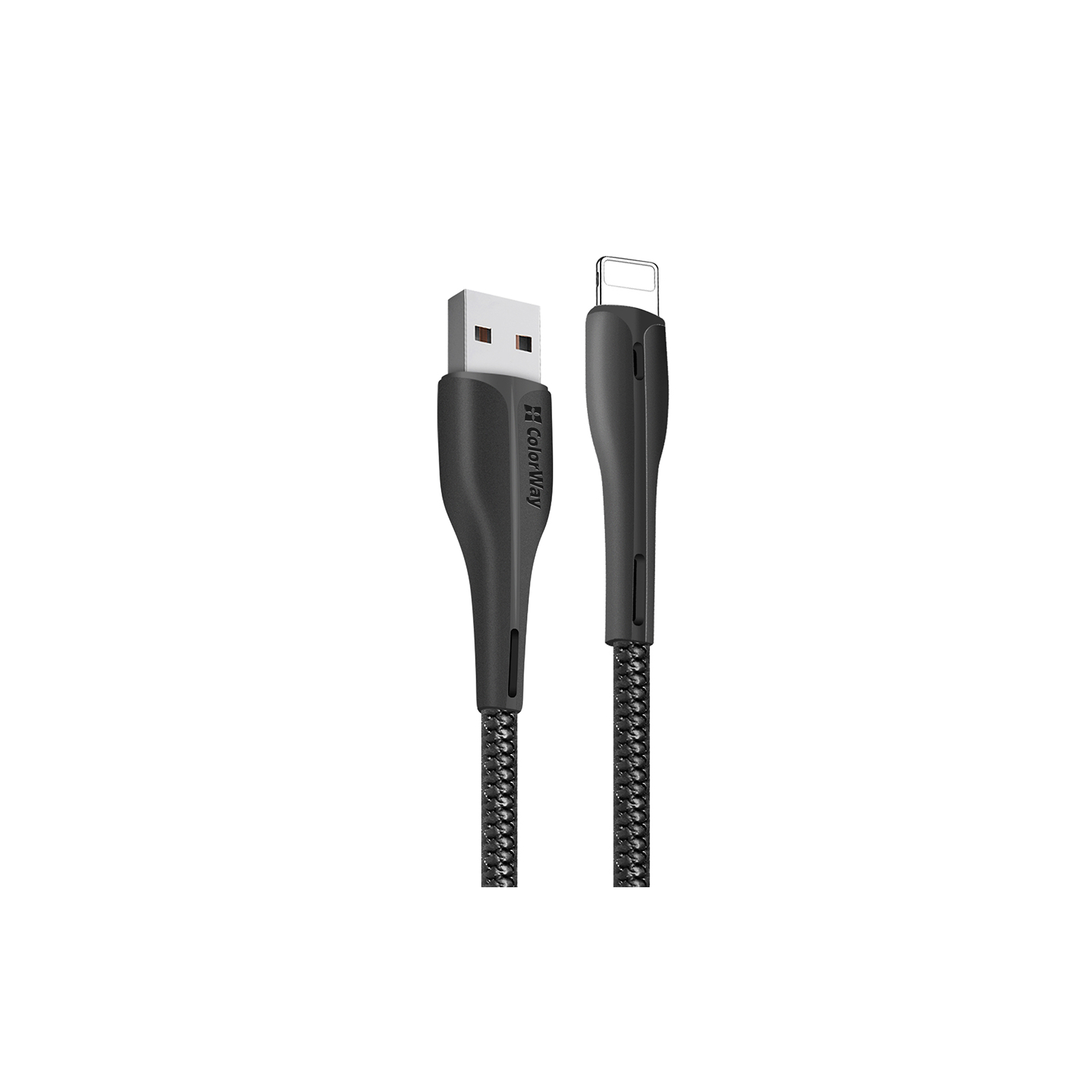Дата кабель USB 2.0 AM to Lightning 1.0m led black ColorWay (CW-CBUL034-BK) зображення 2