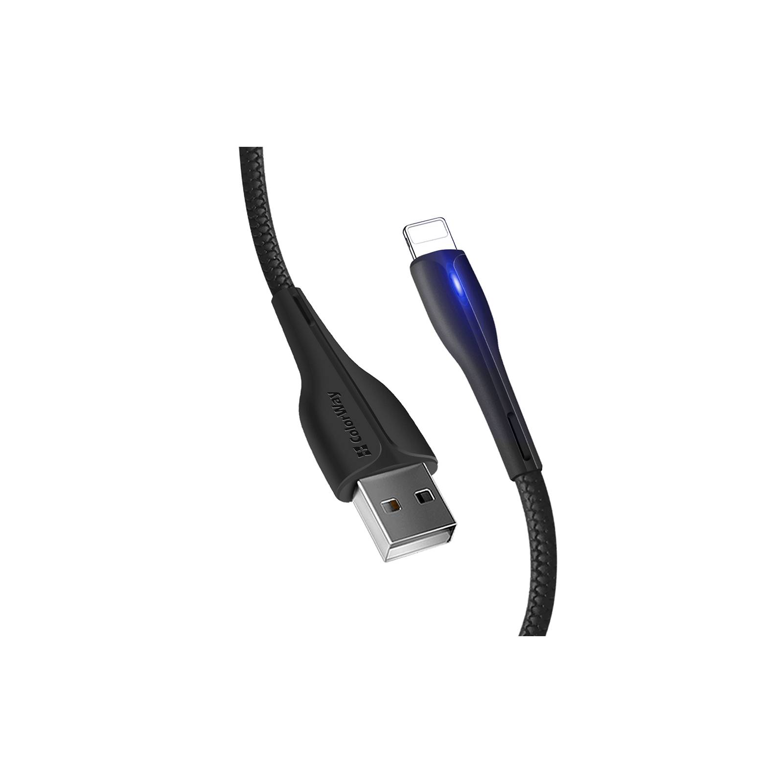 Дата кабель USB 2.0 AM to Lightning 1.0m led black ColorWay (CW-CBUL034-BK) зображення 4