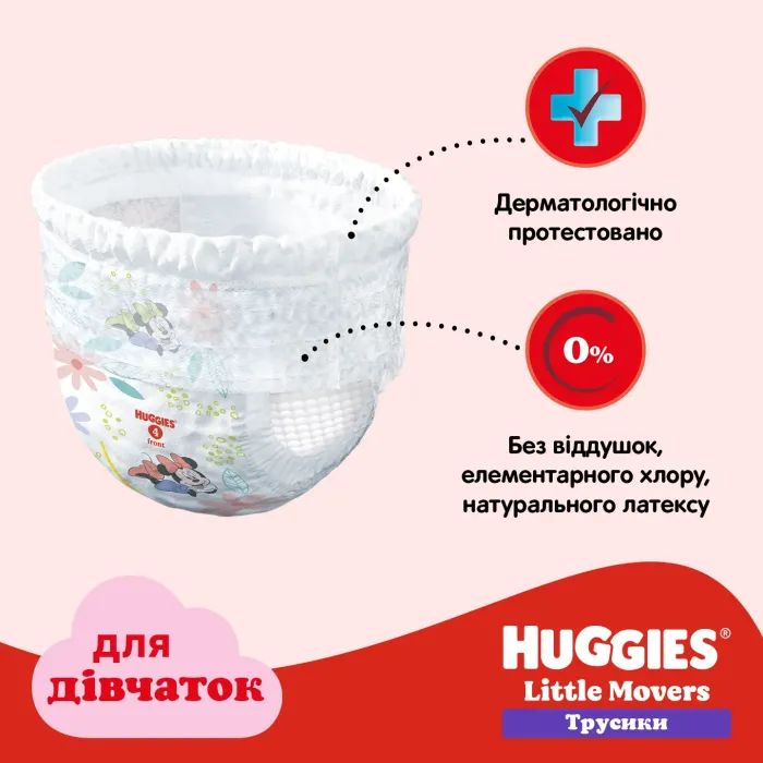 Подгузники Huggies Little Movers/Pants 5 (12-17 кг) для девочек 96 шт (5029054568170) изображение 10