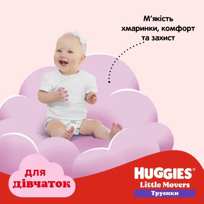 Подгузники Huggies Little Movers/Pants 5 (12-17 кг) для девочек 96 шт (5029054568170) изображение 12