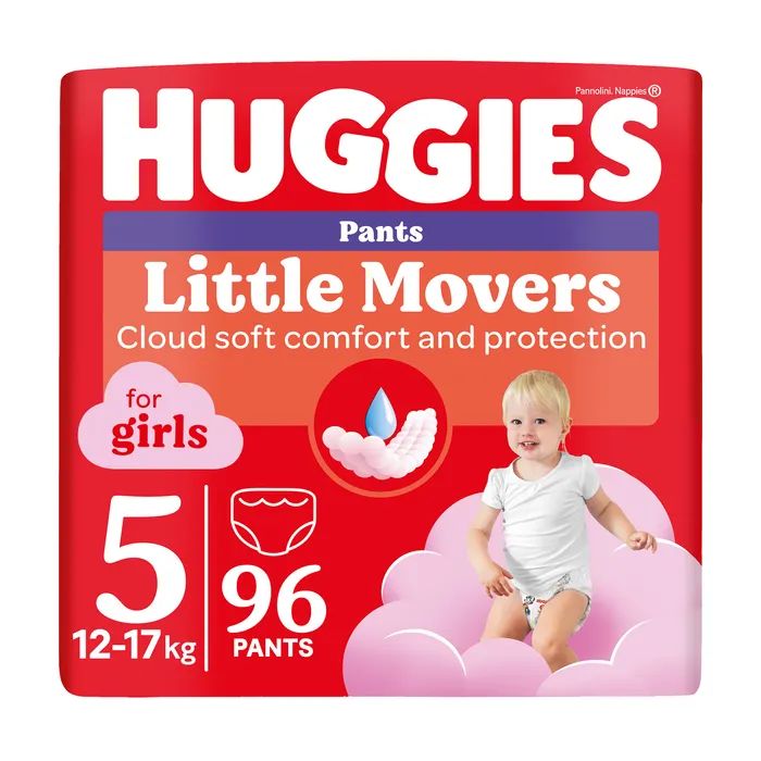 Подгузники Huggies Little Movers/Pants 5 (12-17 кг) для девочек 96 шт (5029054568170)