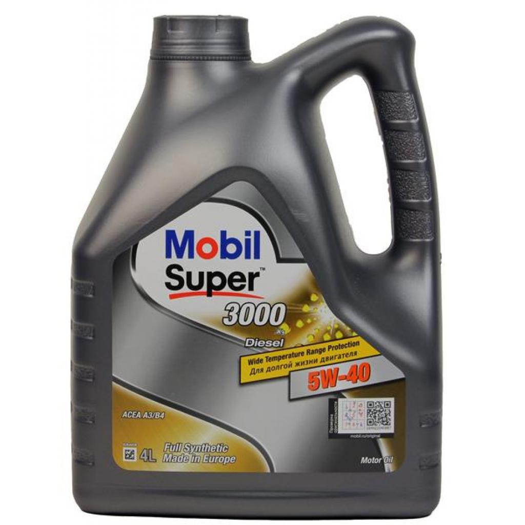 Моторное масло Mobil SUPER 3000 DIESEL 5W40 4л (MB 5W40 3000 DIE 4L)