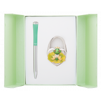 Фото - Ручка Langres  кулькова  набір ручка + гачок для сумки Fairy Tale Зелений (L 