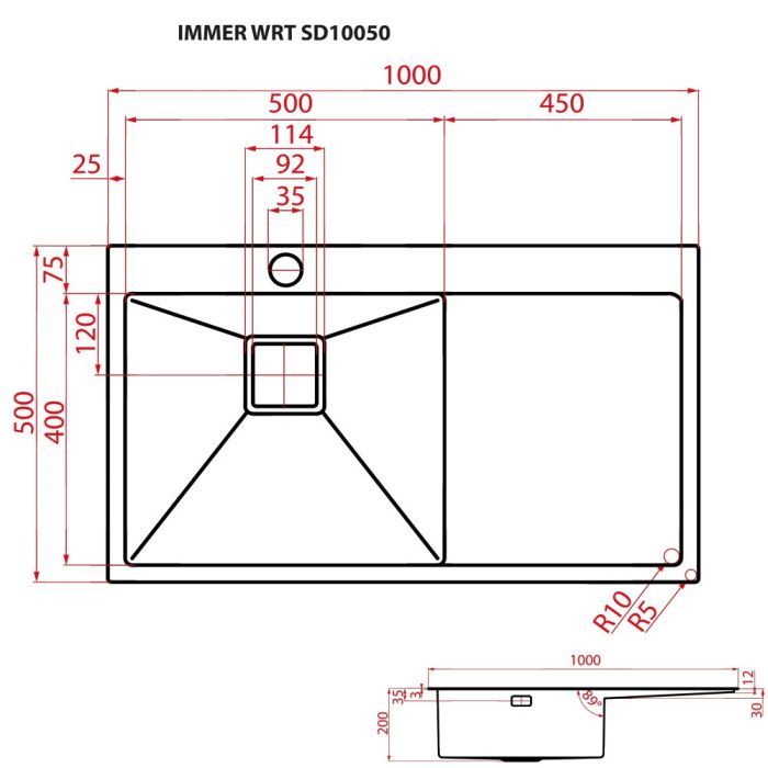 Мойка кухонная Weilor IMMER WRT SD10050 изображение 9