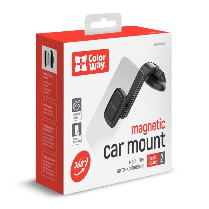 Универсальный автодержатель ColorWay Dashboard-2 (360 rotation) magnetic Gray (CW-CHM08-GR) изображение 5