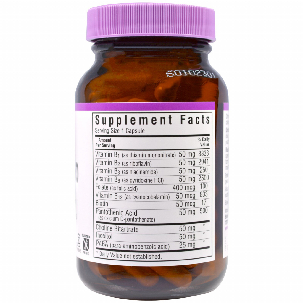 Вітамін Bluebonnet Nutrition В-Комплекс 50, 50 гелевих капсул (BLB0410) зображення 2