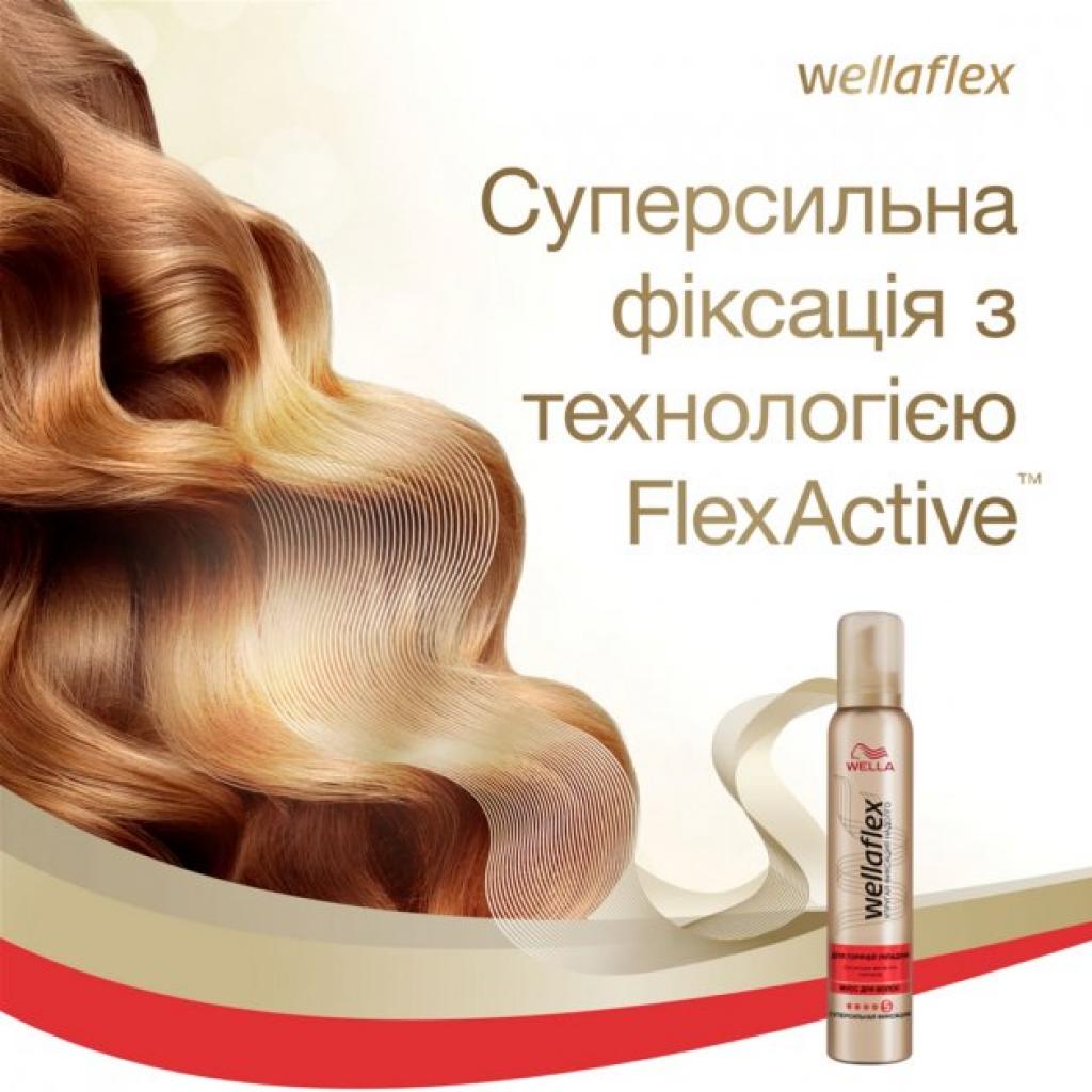 Мус для волосся WellaFlex для гарячого укладання сильної фіксації 200 мл (3614227120372) зображення 5
