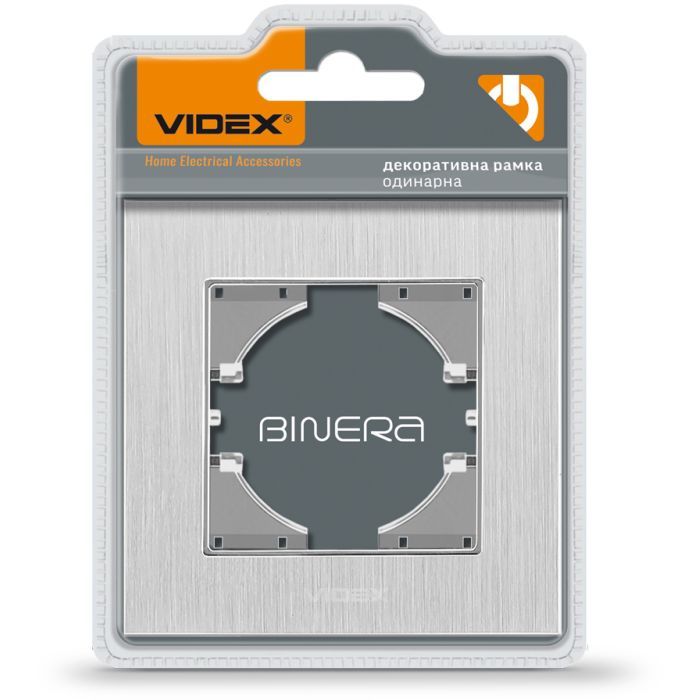 Рамка Videx BINERA серебристый алюминий одинарн (VF-BNFRA1H-SL)