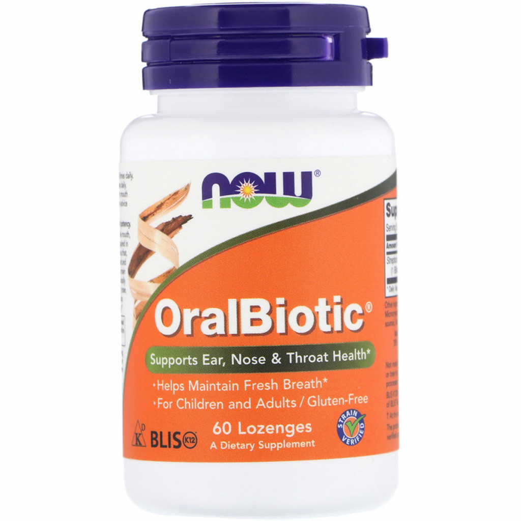 Пробиотики Now Foods Орал Пробиотики, OralBiotic, 60 леденцов (NOW-02921)