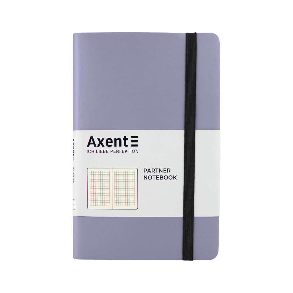Блокнот Axent Partner Soft, 125х195, 96арк, кліт, сріблястий (8206-34-A)