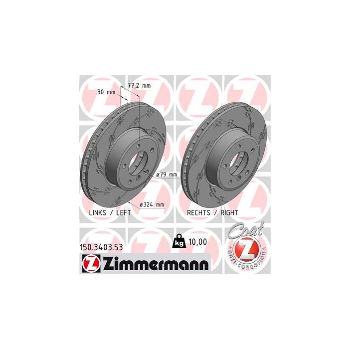 Тормозной диск ZIMMERMANN 150.3403.53