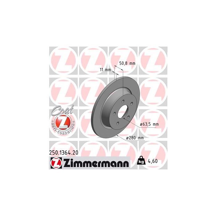 Тормозной диск ZIMMERMANN 250.1364.20