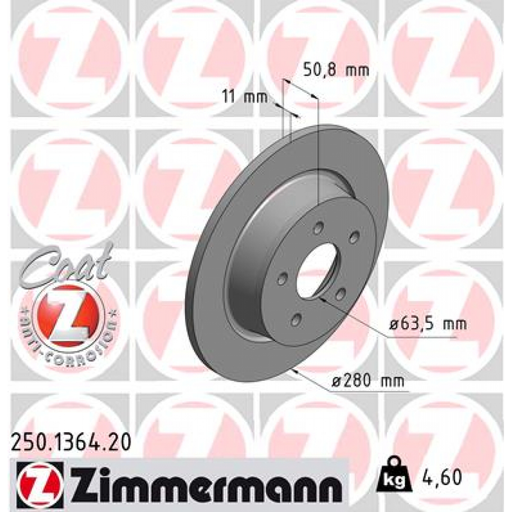 Гальмівний диск ZIMMERMANN 250.1364.20