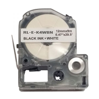 Фото - Прочее для торговли UKRMARK Стрічка для принтера етикеток  RL-E-K4WBN-BK/WT, аналог LK4WBN. 12 