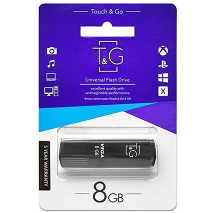 USB флеш накопичувач T&G 8GB 121 Vega Series Black USB 2.0 (TG121-8GBBK) зображення 2