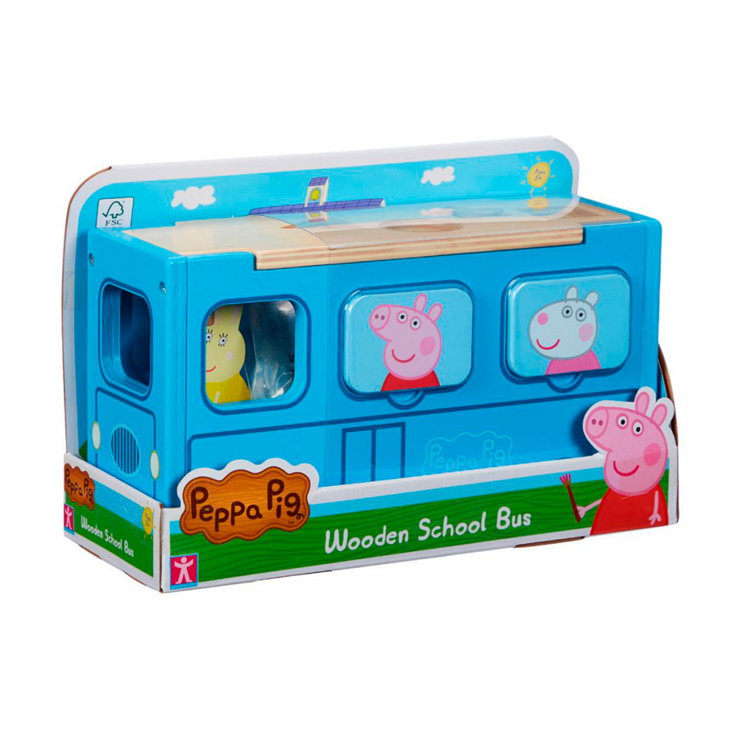 Игровой набор Peppa Pig деревянный сортер - Школьный автобус Пеппи (07222) изображение 4