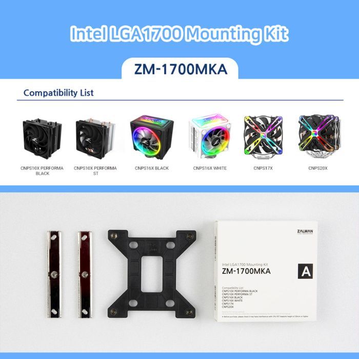 Установчий комплект Zalman LGA1700 для CNPS10X PERFORMA BLACK/WHITE, CNPS10X PERFORMA S (ZM-1700MKA) зображення 2
