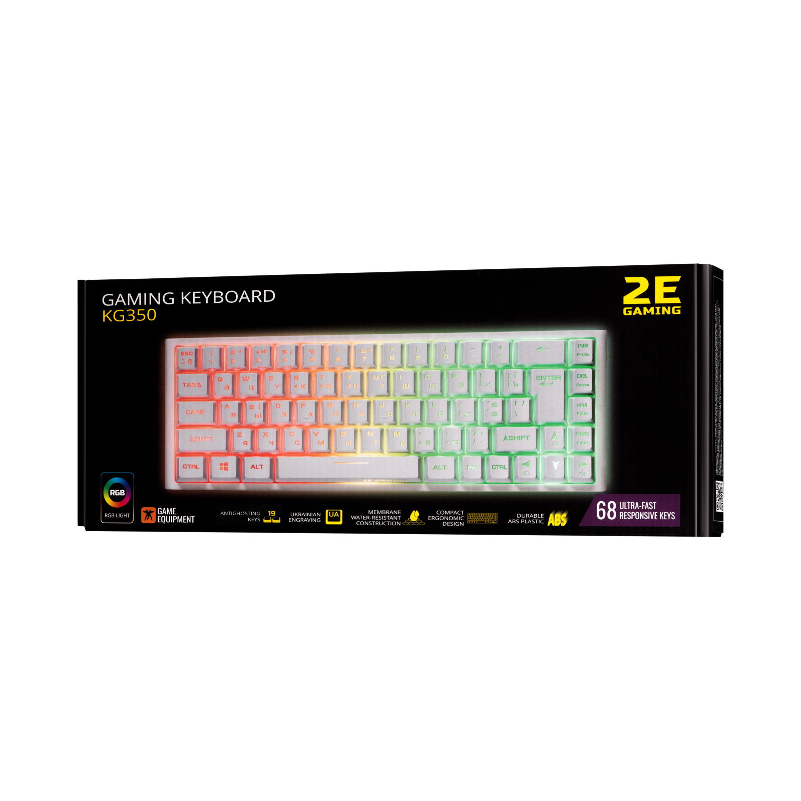 Клавіатура 2E GAMING KG350 RGB 68key USB Black (2E-KG350UBK) зображення 9