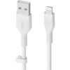 Дата кабель USB 2.0 AM to Lightning 1.0m SILICONE white Belkin (CAA008BT1MWH) изображение 2