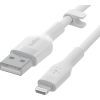 Дата кабель USB 2.0 AM to Lightning 1.0m SILICONE white Belkin (CAA008BT1MWH) изображение 3