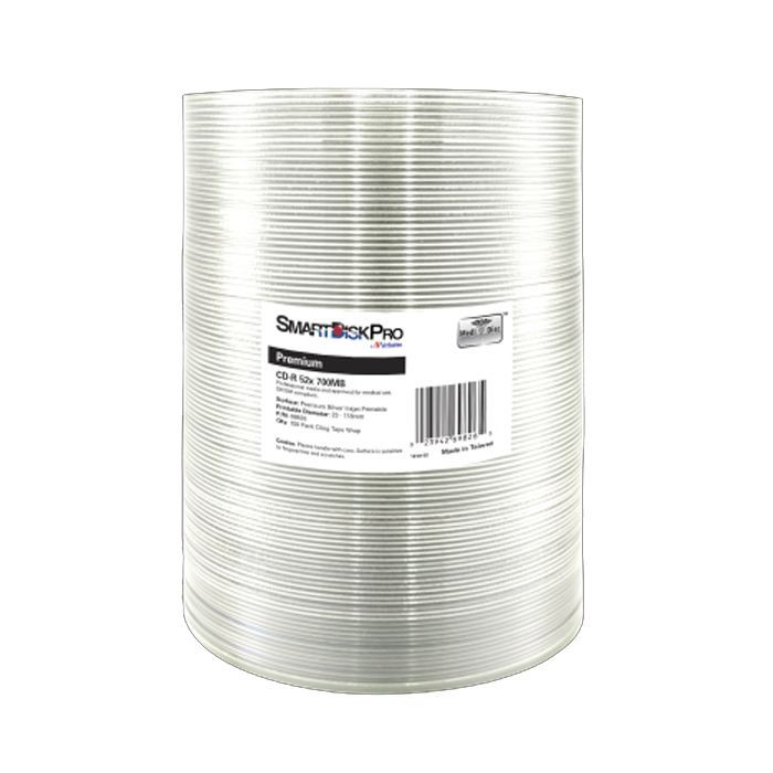 Диск CD SmartDisk PRO CD-R 700MB 52X Premium Silver InkJet Printable WRAP 100шт (69826)
