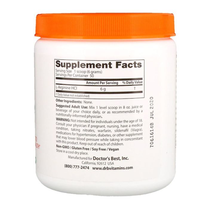 Аминокислота Doctor's Best L- Аргинин в Порошке, L-Arginine, 300 гр. (DRB00374) изображение 2