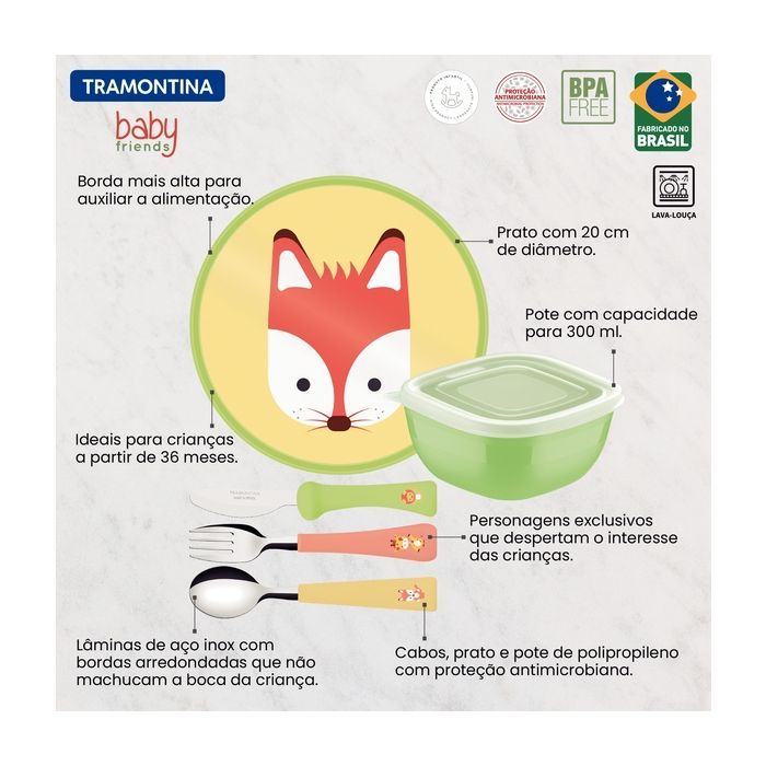Набор детской посуды Tramontina Baby Friends 23797/908 5 предметов (6710900) изображение 4