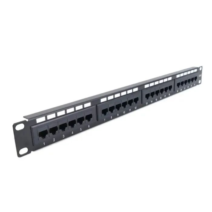 Патч-панель Hypernet 19" 24 порта UTP cat.6 з менеджментом кабеля (PP-KUTP6-24-NM-CM) зображення 3