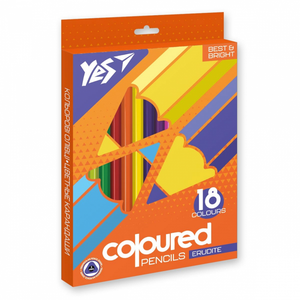 Карандаши цветные Yes Erudite 18 цв (290643)