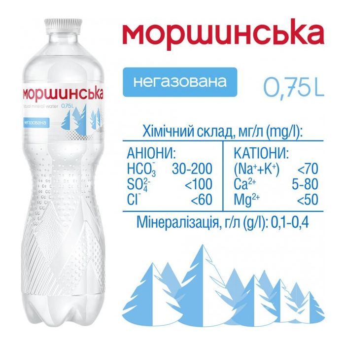 Мінеральна вода Моршинська 0.75 н/газ пет (4820017000543) зображення 5