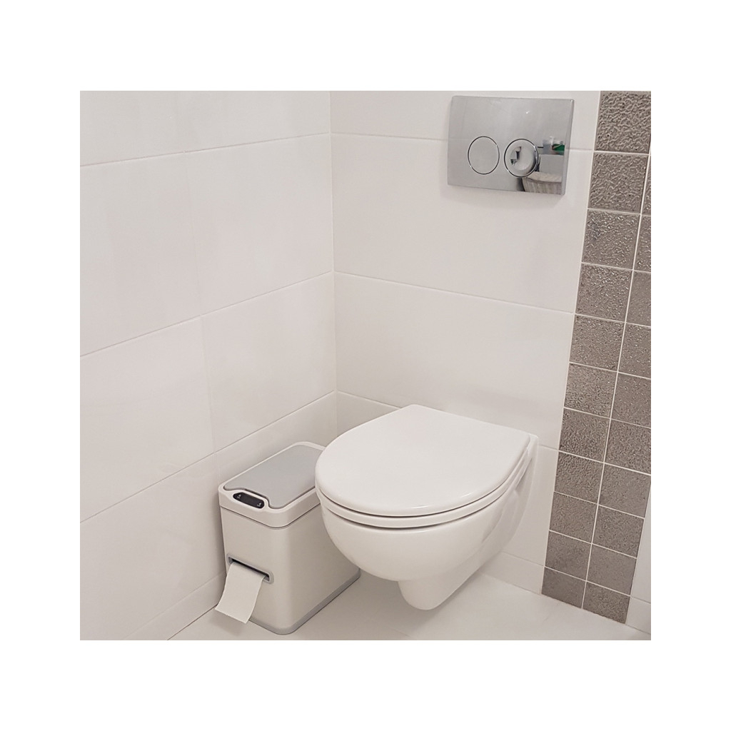 Контейнер для мусора JAH сенсорный прямоугольный для туалетной бумаги белый 7 л (6407) изображение 9