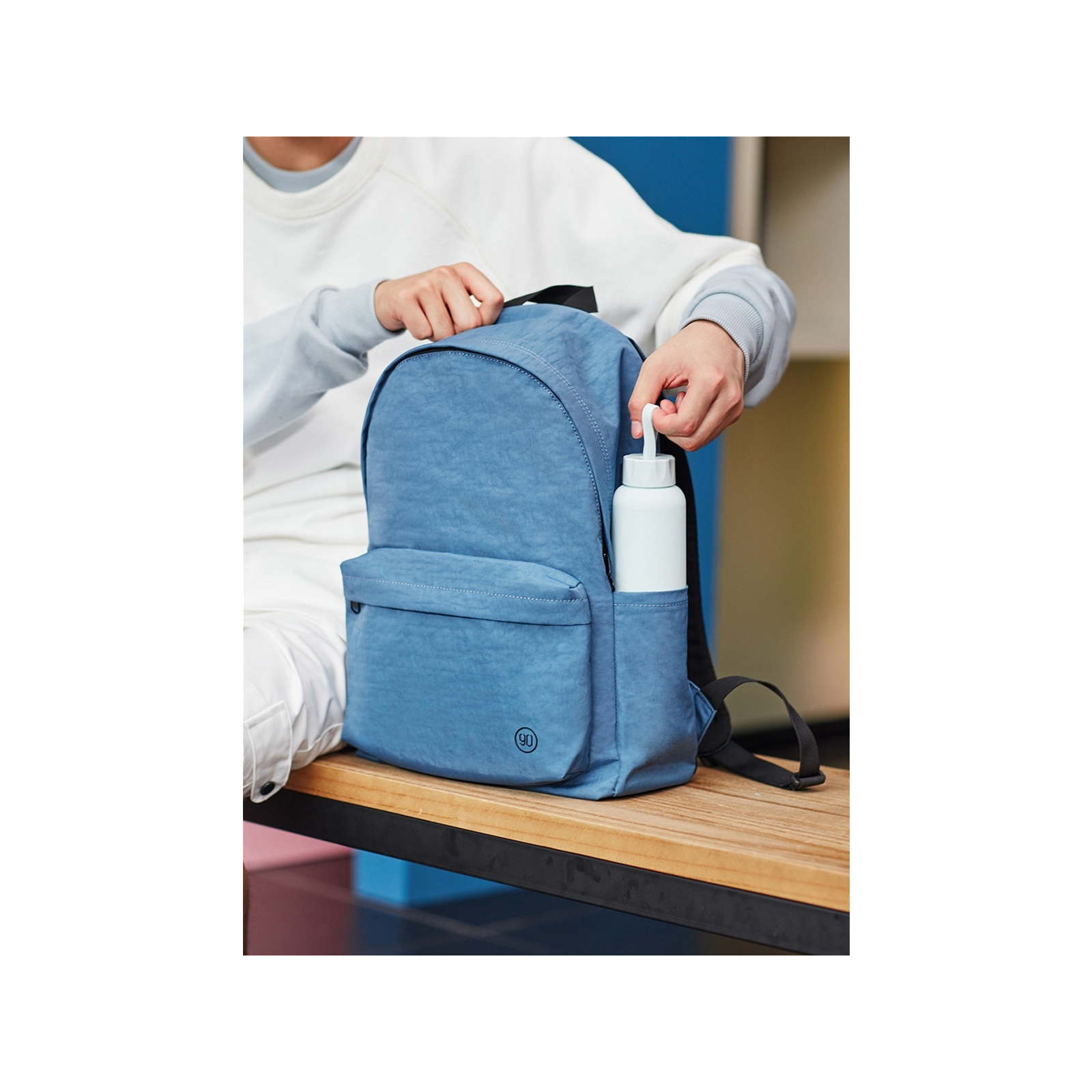 Рюкзак для ноутбука Xiaomi 14" RunMi 90 Points Youth College, Light Blue (6972125147967) изображение 3