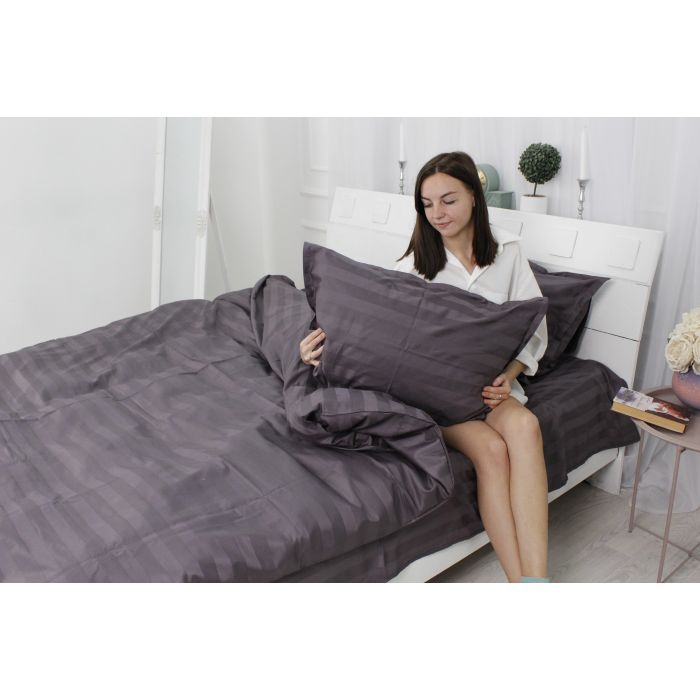 Постільна білизна MirSon Сатин Premium Жаккард Graphite 160х220 (2200001478947) зображення 6