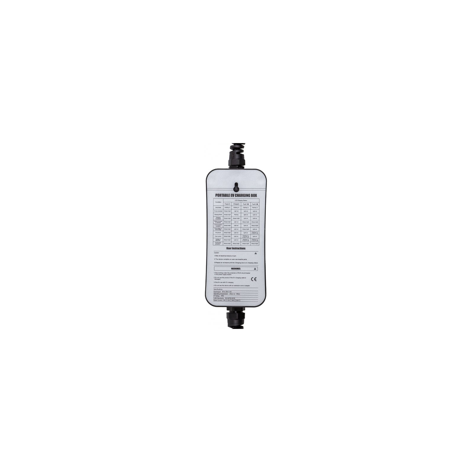 Зарядний пристрій для електромобіля HiSmart Type 1 - Schuko (220V), 16A, 3.6кВт, 1-фазное, 5м (EV200689) зображення 3