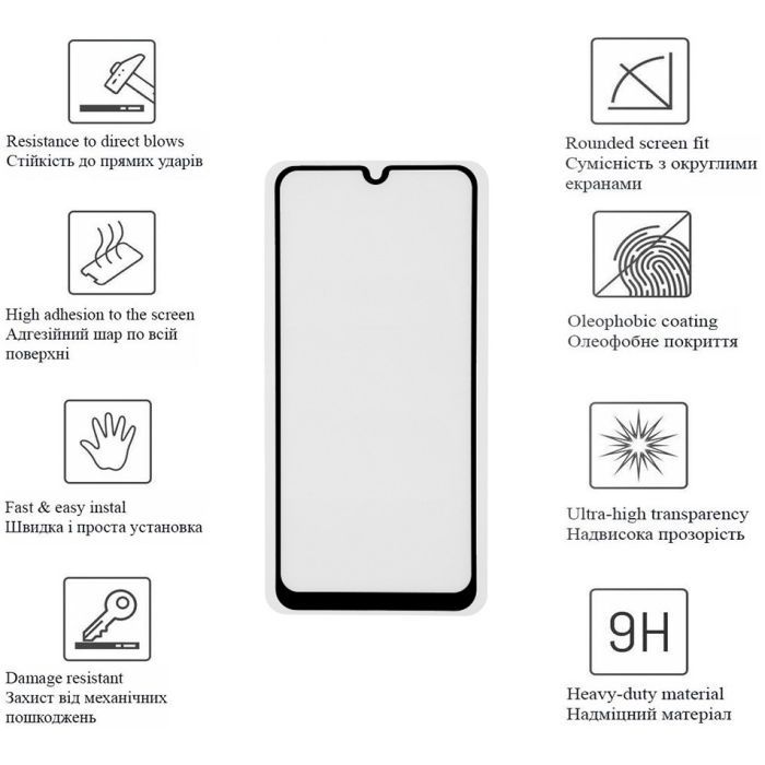 Стекло защитное Drobak OPPO A54s (Black) (717119) изображение 2