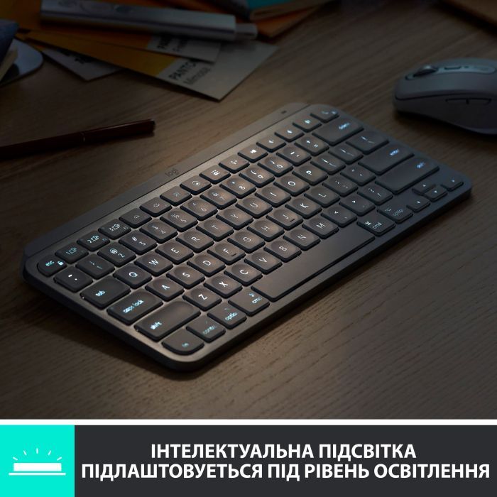 Клавиатура Logitech MX Keys Mini Wireless Illuminated UA Graphite (920-010498) изображение 4