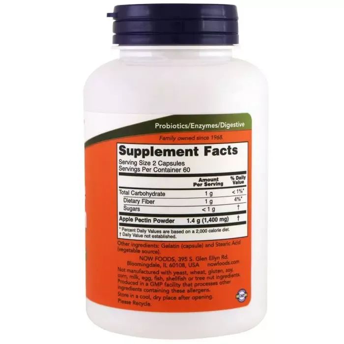 Травы Now Foods Яблочный Пектин 700мг, 120 капсул (NOW-06425) изображение 2