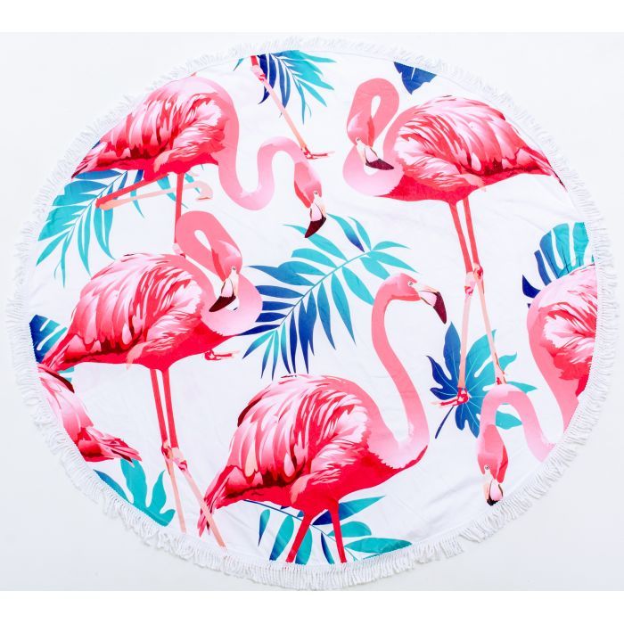 Полотенце MirSon пляжное №5054 Summer Time Light flamingo 150x150 см (2200003180688)