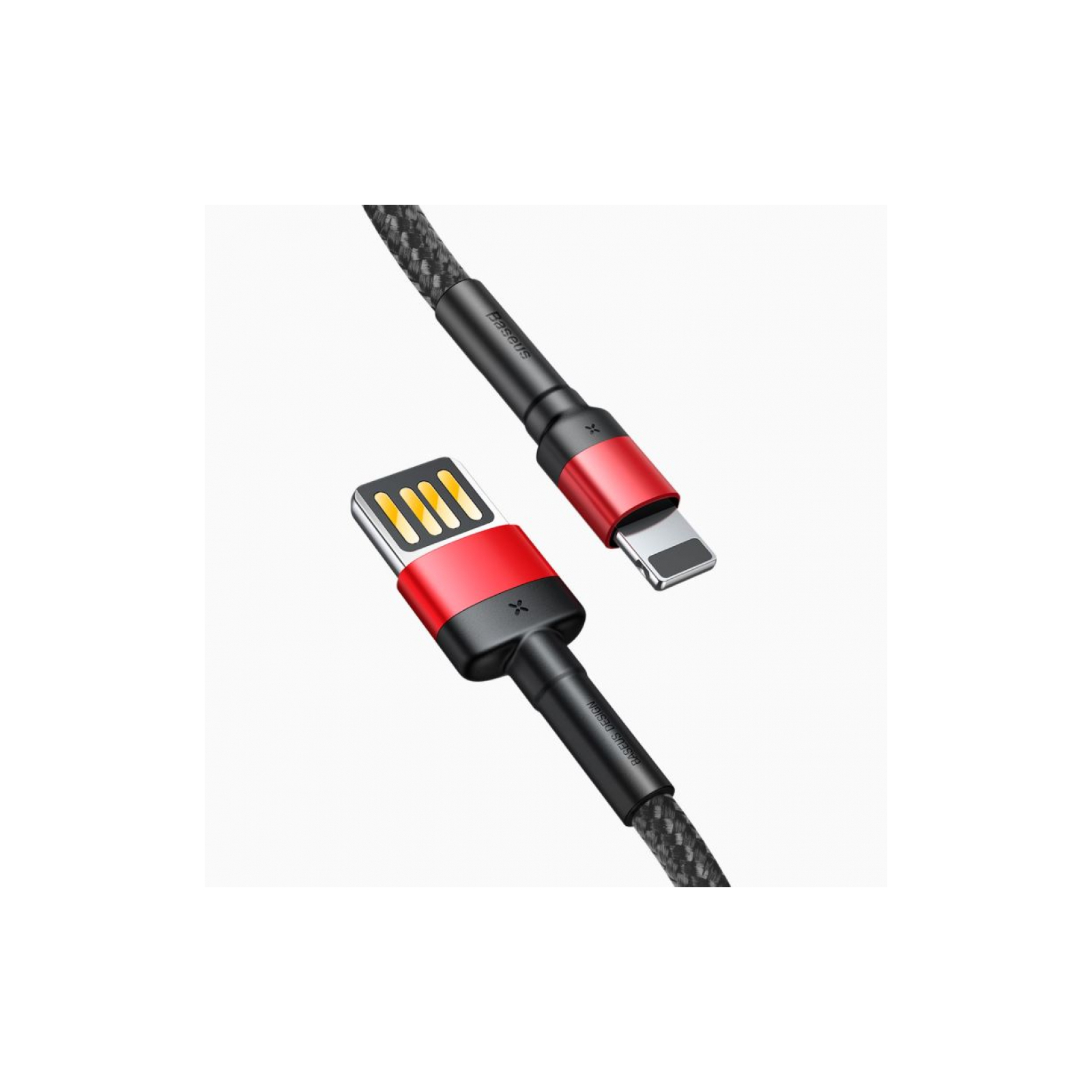 Дата кабель USB 2.0 AM to Lightning 1.0m Cafule Special Edition 2.4A Black-Red Baseus (CALKLF-G91) изображение 3