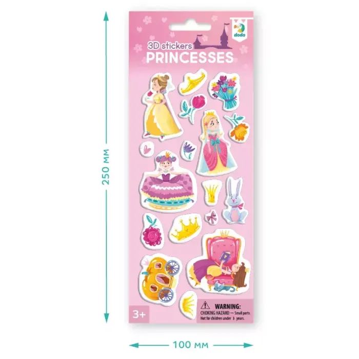 Стікер-наклейка DoDo 3D Принцеси (300843) зображення 2