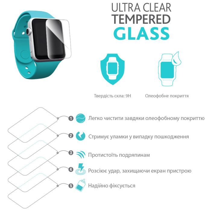 Скло захисне Piko Full Glue Apple Watch 42 mm (1283126487637) зображення 2