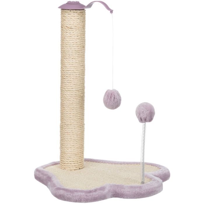 Дряпка (когтеточка) для котов Trixie Junior Столбик-лапа с игрушками 40х38х50 см светло-сиреневый (4011905429311)