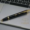 Ручка шариковая Parker IM 17 UKRAINE Black GT BP Трезубец ЗСУ (22032_T039y) изображение 2