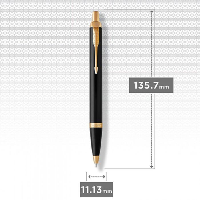 Ручка шариковая Parker IM 17 UKRAINE Black GT BP Трезубец ЗСУ (22032_T039y) изображение 5