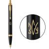 Ручка шариковая Parker IM 17 UKRAINE Black GT BP Трезубец ЗСУ (22032_T039y)