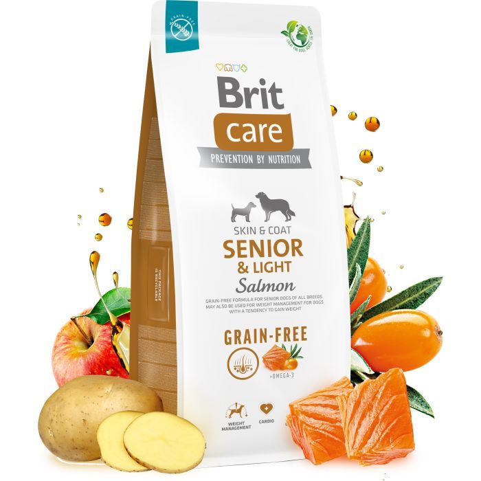 Сухий корм для собак Brit Care Dog Grain-free Senior&Light з лососем 1 кг (8595602558940) зображення 2