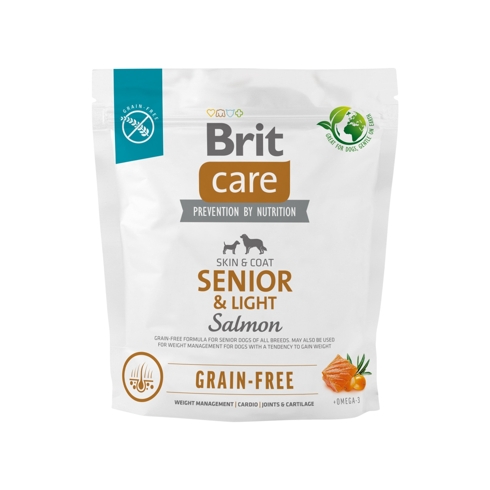 Сухой корм для собак Brit Care Dog Grain-free Senior & Light беззерновой с лососем 3 кг (8595602558933)