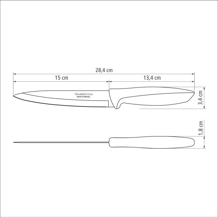 Кухонный нож Tramontina Plenus Light Grey 152 мм (23424/136) изображение 2