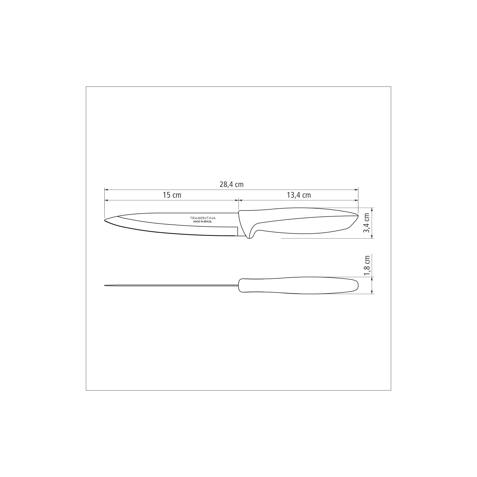 Кухонный нож Tramontina Plenus Light Grey 152 мм (23424/136) изображение 2