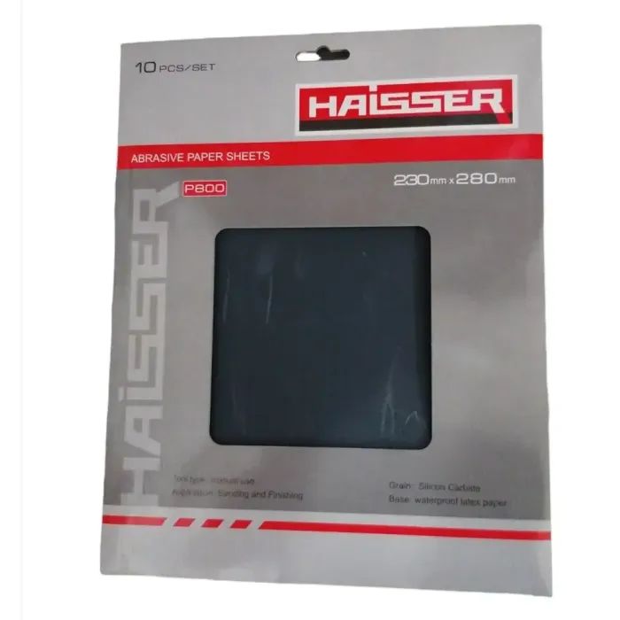 Наждачная бумага HAISSER 230мм x 280мм, зерно 240, 10шт в уп. (118549)